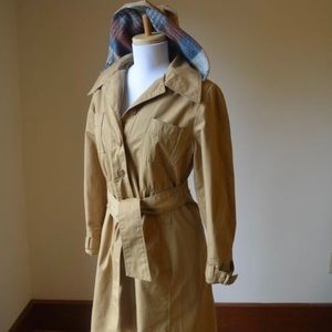 Vintage Raincoat Size Sm Plaid Flannel Lined Hood